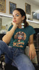 GROOVY VIBES DESIGN IN GREEN T SHIRT